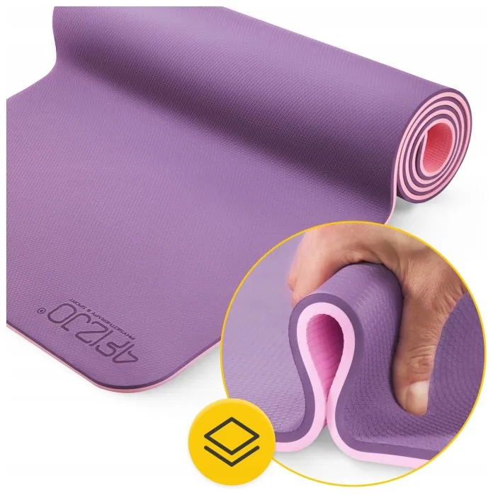 Коврик (мат) спортивный 4FIZJO TPE 180 x 60 x 0.6 см для йоги и фитнеса Violet/Pink (P-5907739316950)