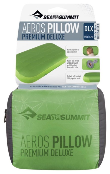 Подушка надувная Sea to Summit Aeros Premium Pillow Deluxe, 14х56х36см, Lime