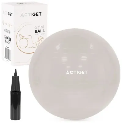 М'яч для фітнесу (фітбол) Actiget 65 см з насосом ACT0145 Biege