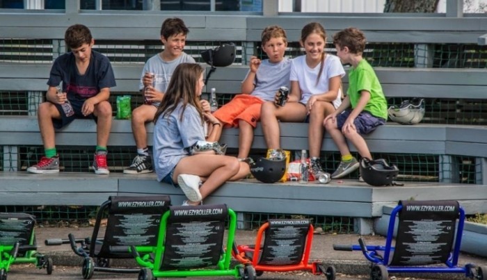 Самокат-каталка Ezyroller Classic, чорно-синій, укр, укр