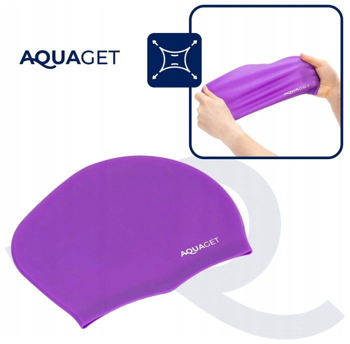 Шапочка для плавания Aquaget для длинных волос AQ0031 Violet