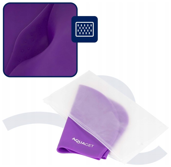 Шапочка для плавания Aquaget для длинных волос AQ0031 Violet
