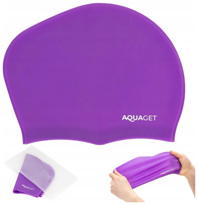 Шапочка для плавания Aquaget для длинных волос AQ0031 Violet