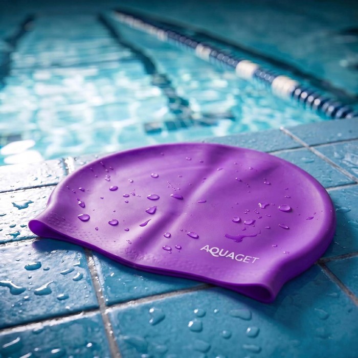 Шапочка для плавания Aquaget для длинных волос AQ0031 Violet