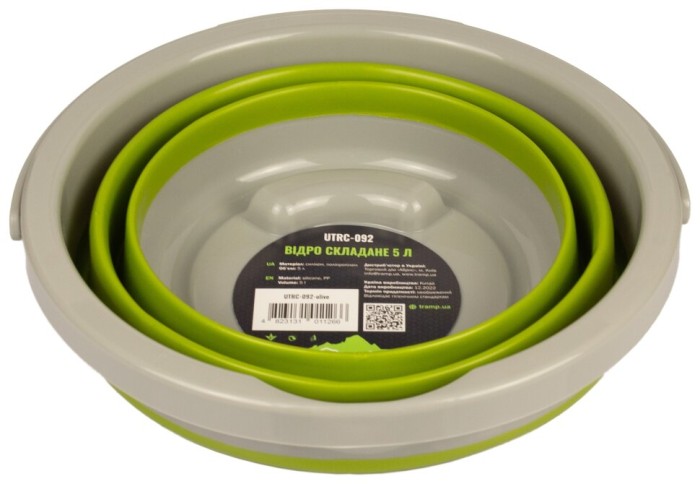 Відро TRAMP складане силіконове 5л UTRC-092, Олива