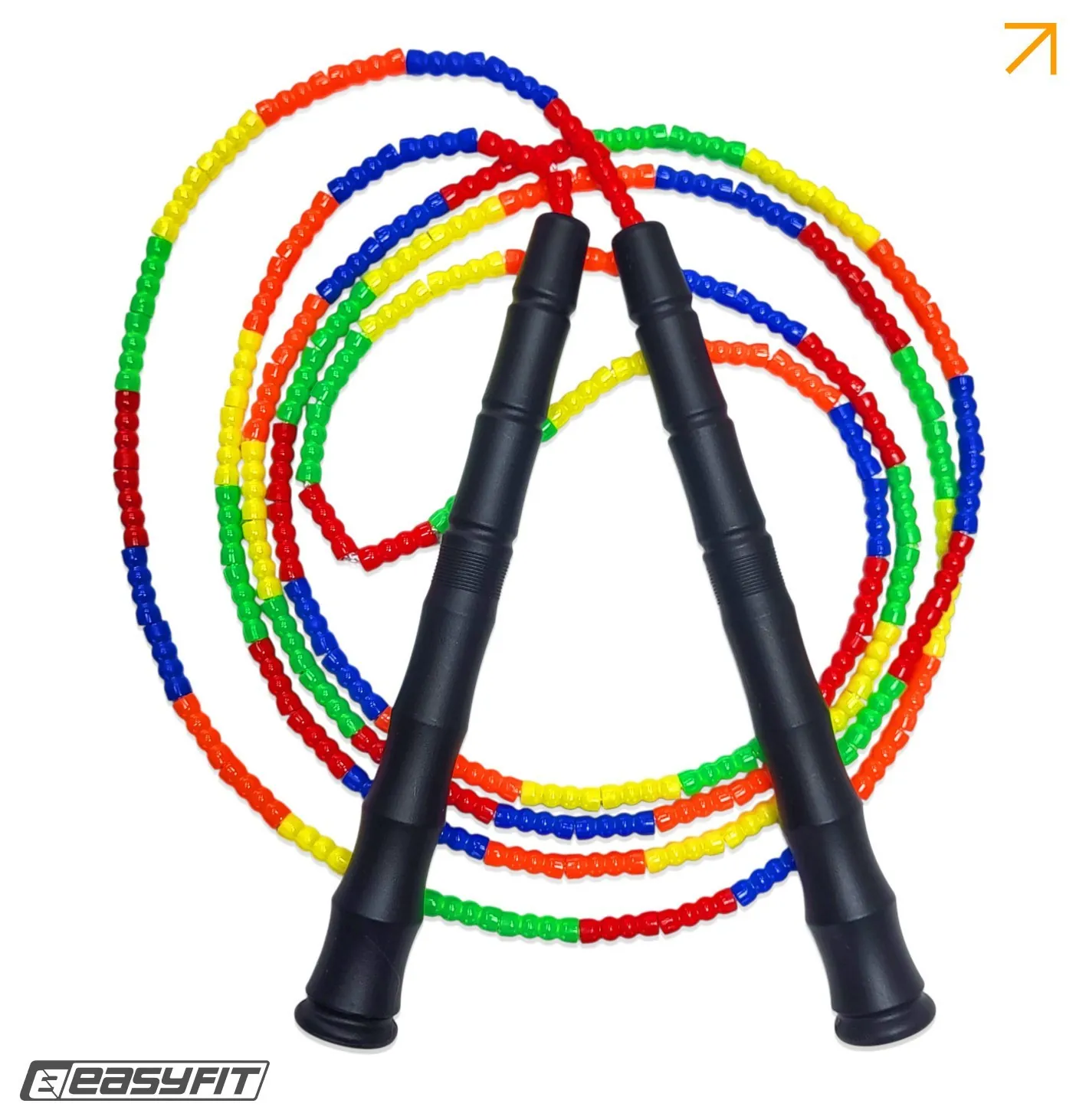 Бісерна скакалка EasyFit FreeRope 2,7 м (чорно-біла) (Чорно-біла)