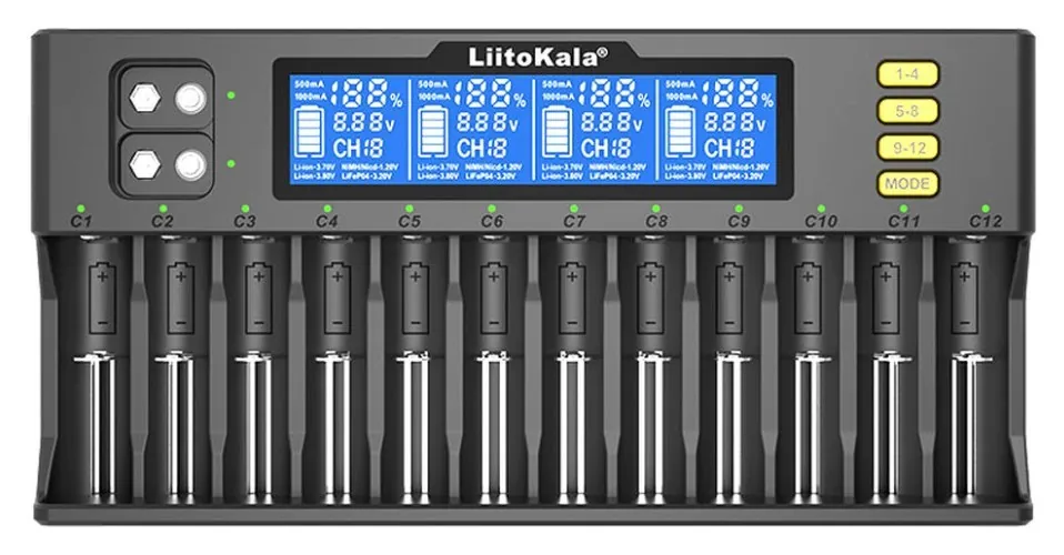 Універсальний зарядний пристрій LiitoKala Lii-S12 EU на 12 каналів (FNR_Lii-S12)