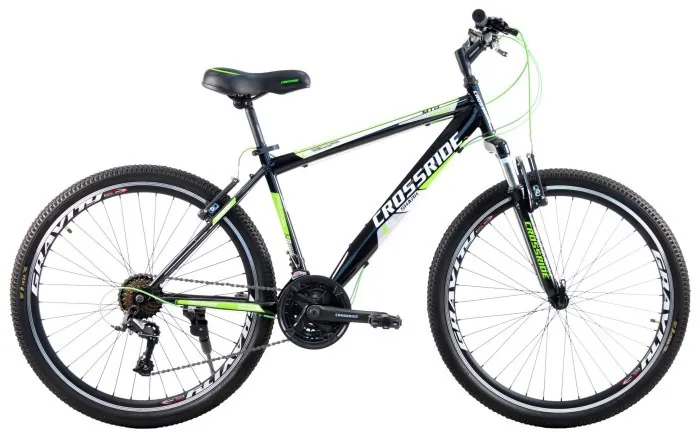 Велосипед CROSSRIDE 26 MTB ST "SHARK", Чорно-зелений