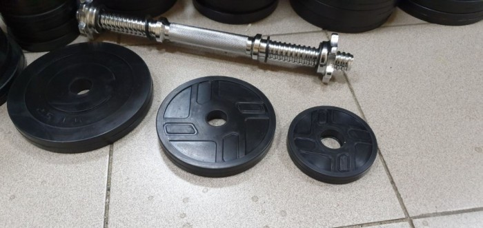 Разборная резиновая гантель 14 кг (RN_OD14)