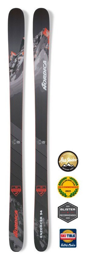 Лижі гірські (без кріплень) Nordica ENFORCER 94 179см Grey/red (0A130800) WRH, укр, укр