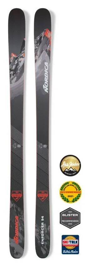Лижі гірські (без кріплень) Nordica ENFORCER 94 179см Grey/red (0A130800) WRH (186 см сірий/червоний)