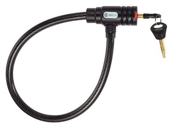 Замок для велосипеда тросовый Cycledesign SPEAR KEY Black (CDLK0029)