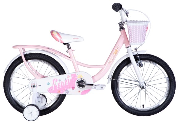 Велосипед ST 18" SPACE KID SUN BH рама-10" рожевий 2024 крила, крило пер., крило зад., корзина, укр