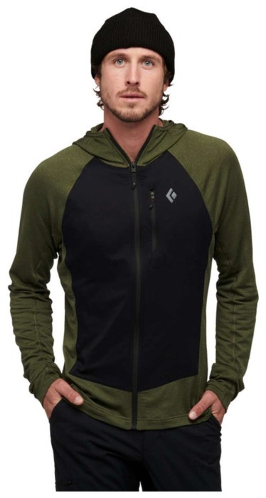 Флисовый реглан Black Diamond Men's Coefficient LT Hybrid Hoody, Tundra/Black, L