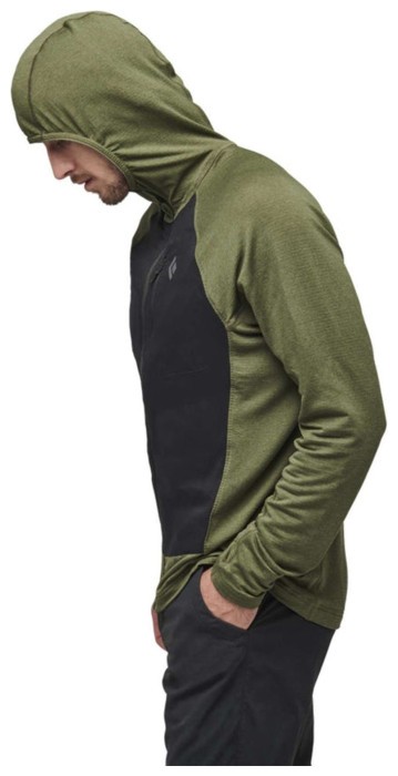 Флисовый реглан Black Diamond Men's Coefficient LT Hybrid Hoody, Tundra/Black, L