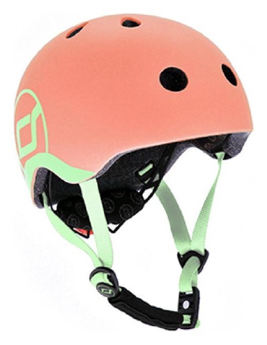 Шлем защитный детский Scoot and Ride, персик, с фонариком, 45-51см