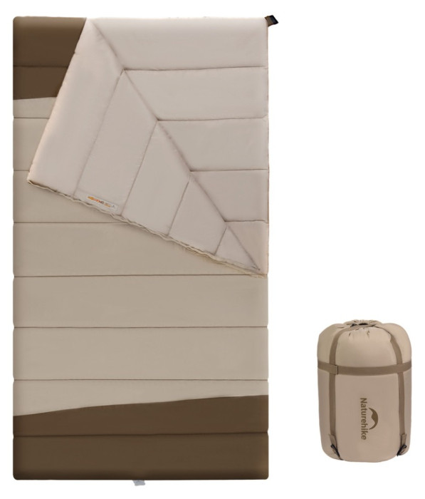 Спальний мішок двомісний Naturehike CNK2300019, коричневий, укр, укр