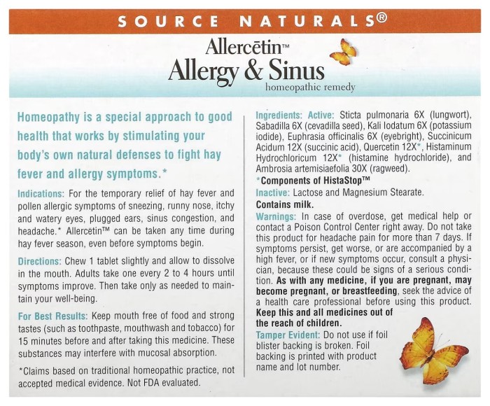 Allercetin™ Allergy & Sinus - 48 tabs