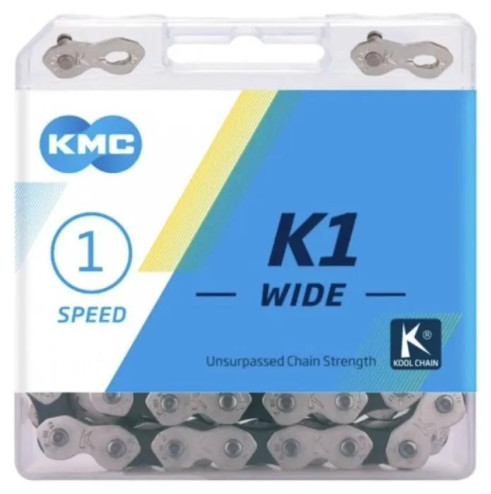 Цепь КМС K1-W 1/2x1/8x110L, серебряная/черная, 1 шв.