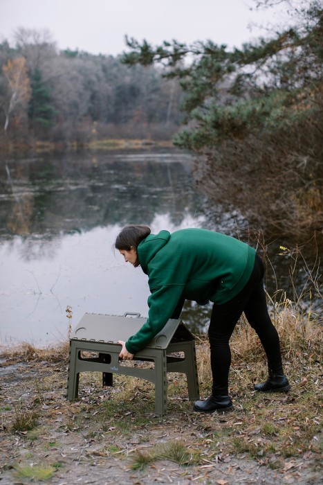 Стіл Tribe Camp Table Low пластиковий T-EF-0003-olive, укр, укр