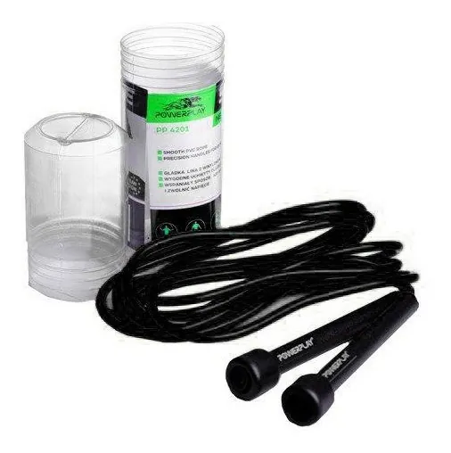 Скакалка PowerPlay 4201 Basic Jump Rope Чорна (2,8m.)