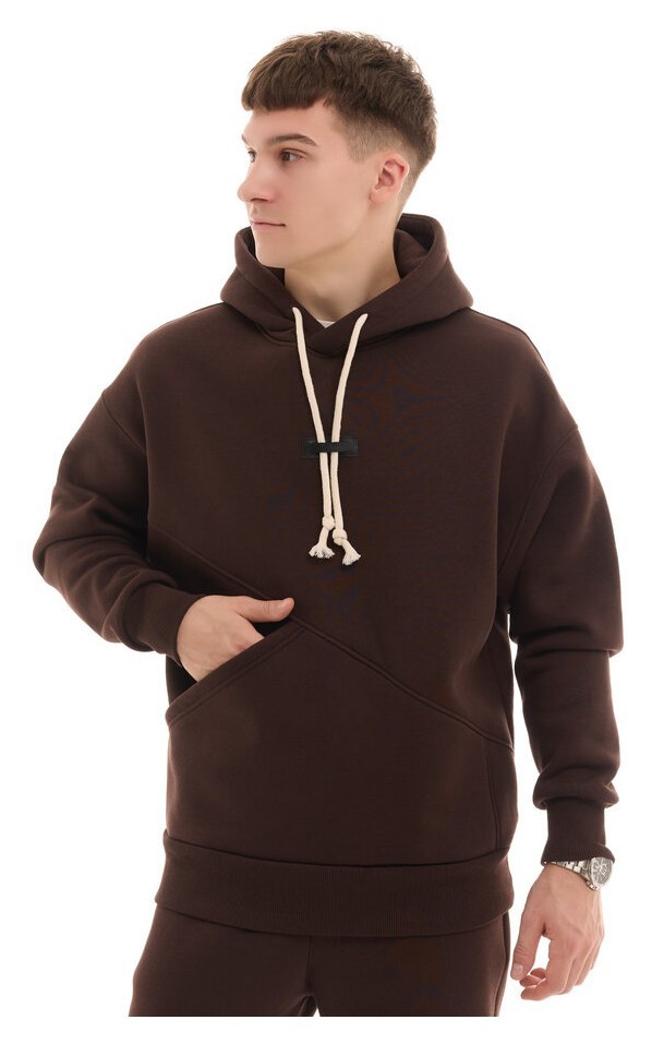 Шоколадный спортивный костюм мужской осень/зима с капюшоном Pobedov Space