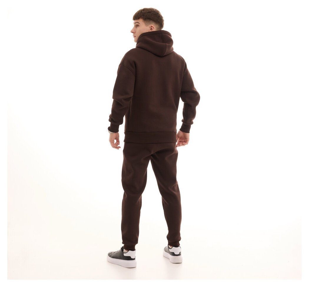 Шоколадний чоловічий спортивний костюм осінь/зима з капюшоном Pobedov Space, укр, укр