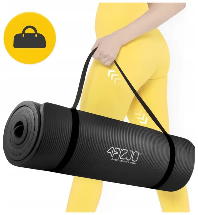 Коврик (мат) спортивный 4FIZJO NBR 180 x 60 x 1 см для йоги и фитнеса Black (P-5907222931462)