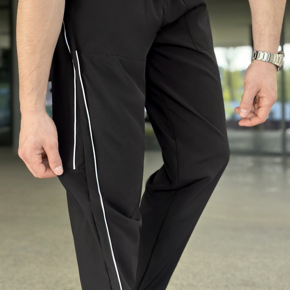 Весняні літні чоловічі чорні джогери із софту Pobedov Weekend, укр, укр