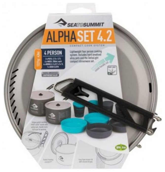 Набор посуды Alpha Cookset 4.2 от Sea To Summit, Pacific Blue/Grey