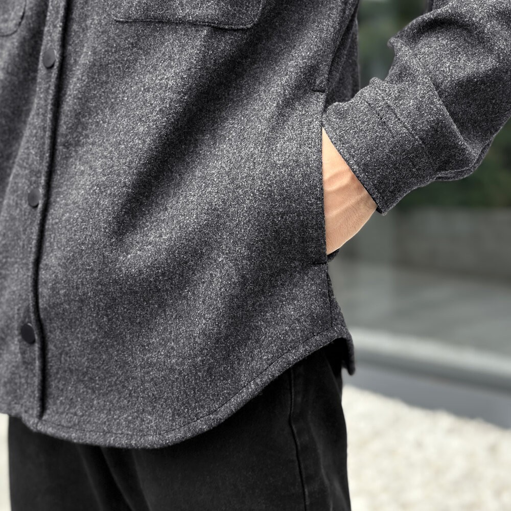 Сорочка-пальто для чоловіків Pobedov Mars. Сорочка демісезонна чоловіча темно-сіра