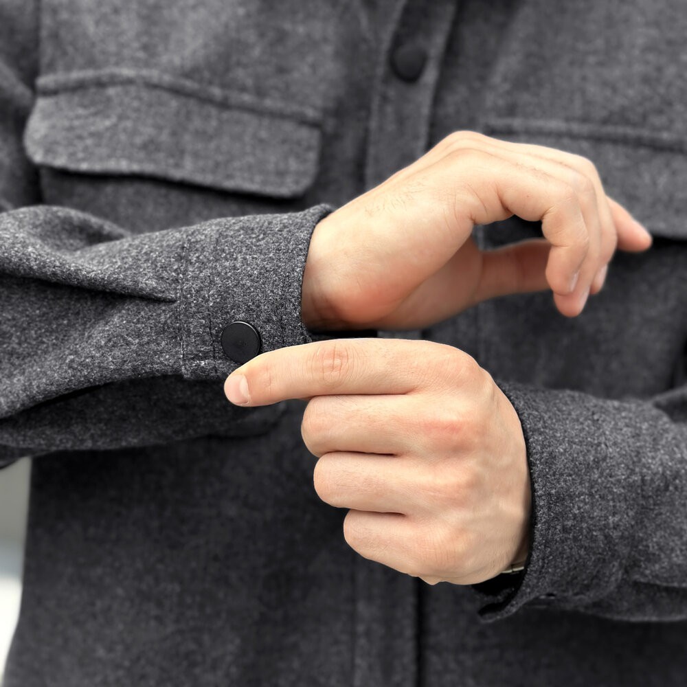 Сорочка-пальто для чоловіків Pobedov Mars. Сорочка демісезонна чоловіча темно-сіра, укр, укр