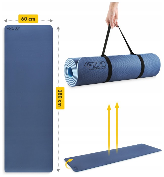 Коврик (мат) спортивный 4FIZJO TPE 180 x 60 x 1 см для йоги и фитнеса Blue/Sky Blue (P-5907739317094)