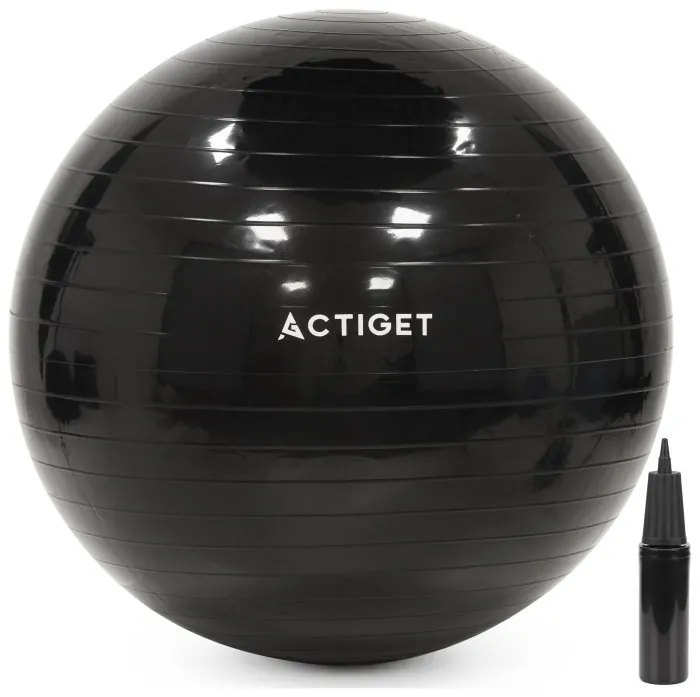 М'яч для фітнесу (фітбол) Actiget 75 см з насосом ACT0146 Black