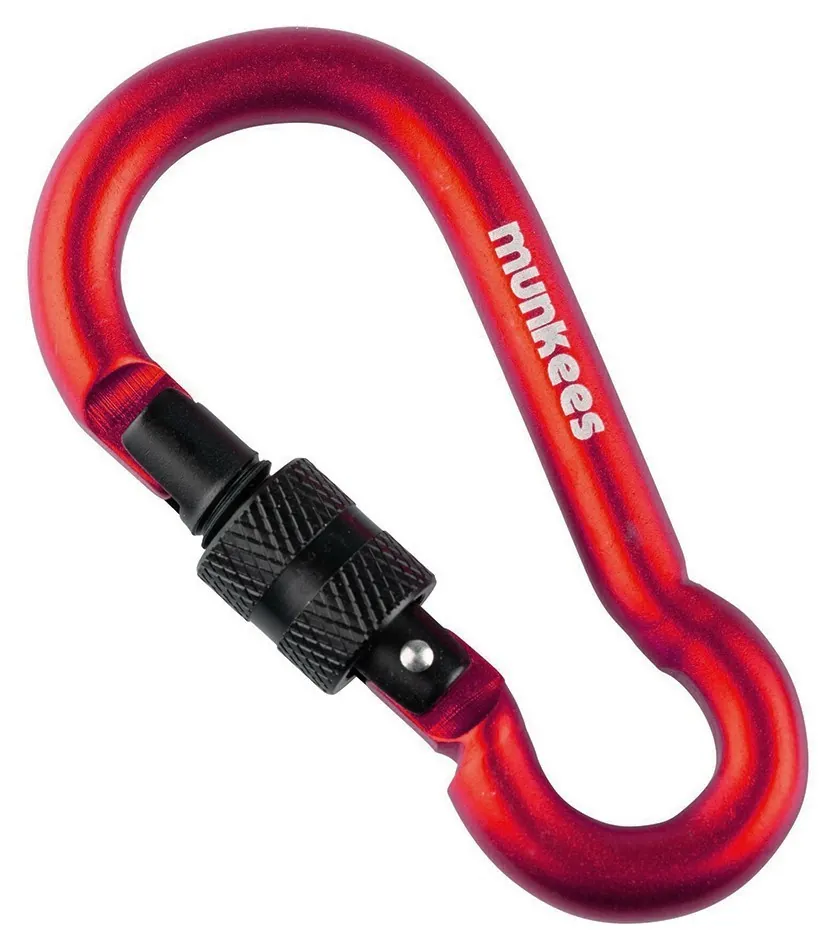 Munkees 3247 карабін Pear with Screw Lock 7 mm x 70 mm red (3247-RD)