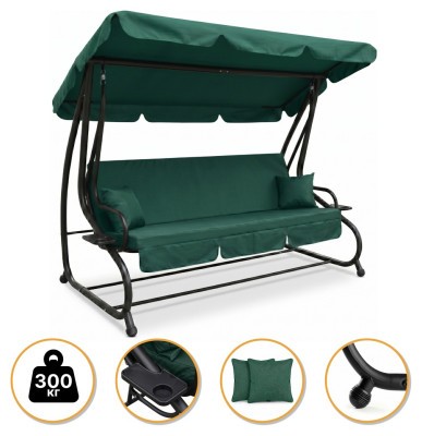 Велика гойдалка з подушками LEOBRO Luxury Plus Green (LB-1050)