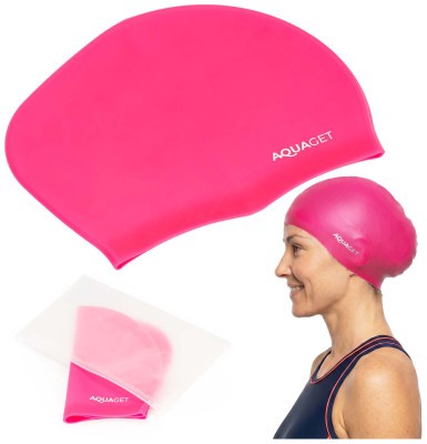 Шапочка для плавания Aquaget для длинных волос AQ0032 Pink