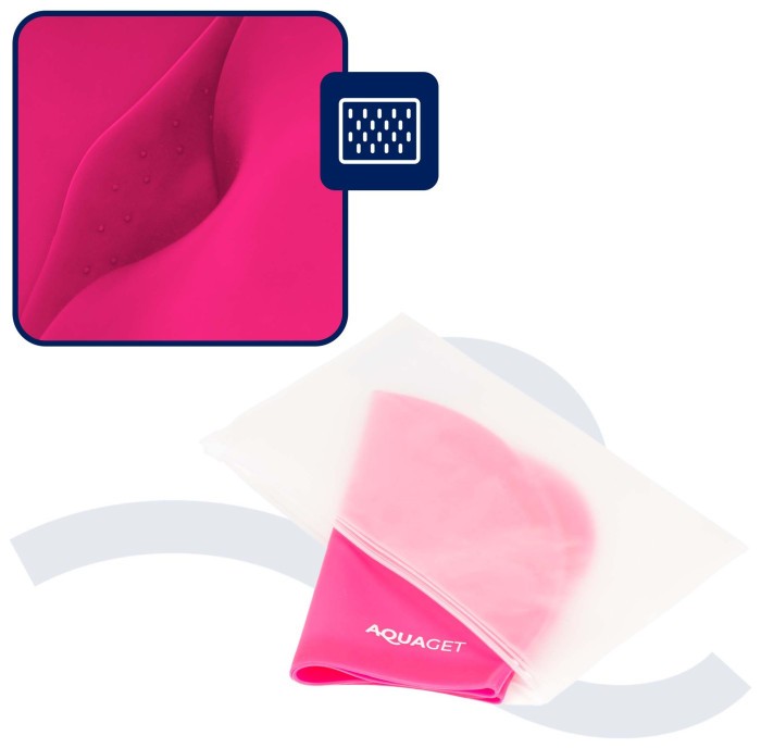 Шапочка для плавания Aquaget для длинных волос AQ0032 Pink