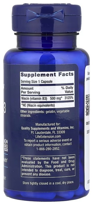 Vitamin B3 Niacin 500 mg - 100 caps