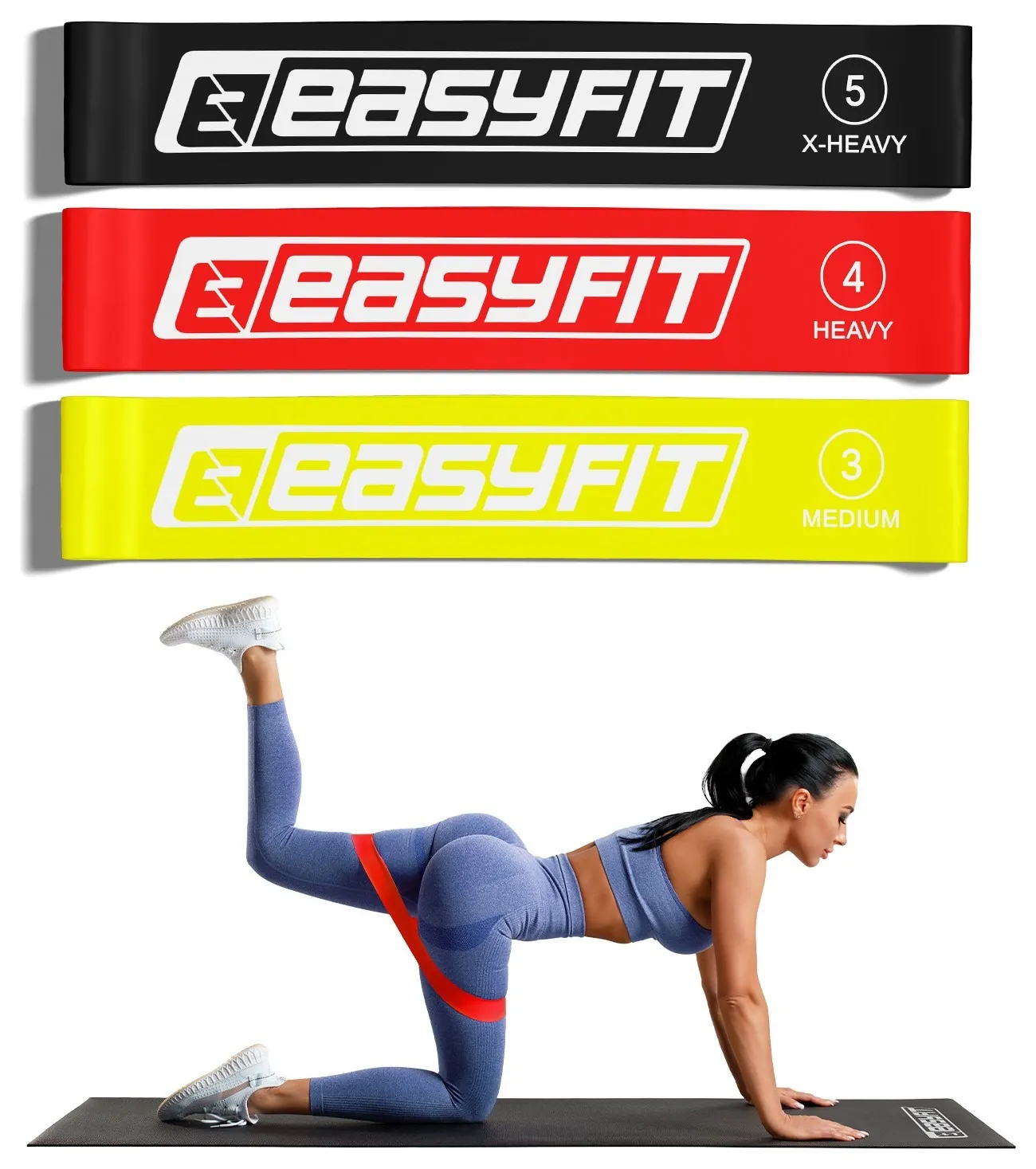 Гумові кільця для фітнесу EasyFit набір 3 шт (Різні кольори)
