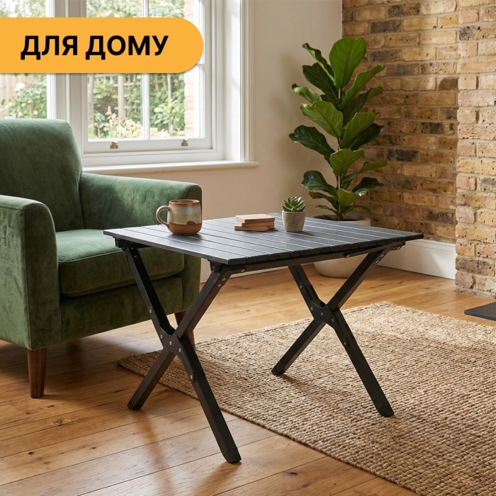 Розкладний туристичний стіл LEOBRO Camp Black M (LB-1066)