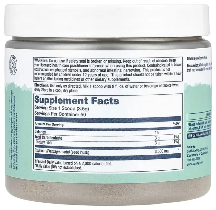 Psyllium Husk Fiber Powder - 175g Unflavored
