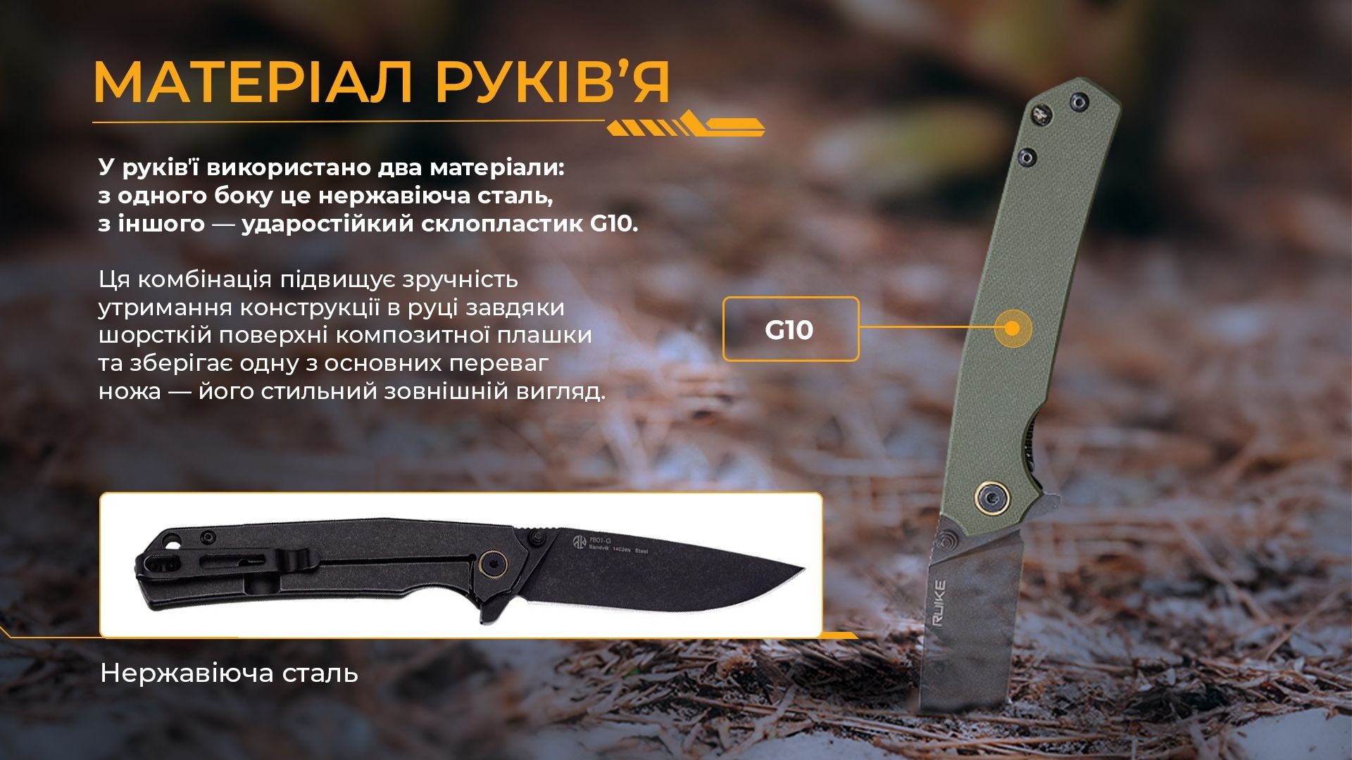 Нож складной Ruike P801-G