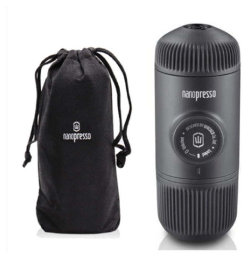 Портативна еспресо-кавоварка Wacaco Nanopresso сіра, механічна, для меленої кави