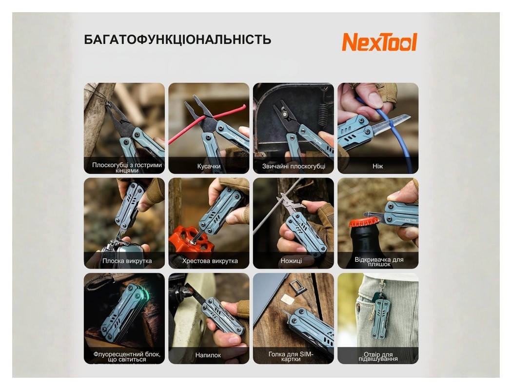 Мультитул NexTool Mini Sailor S11 Pro NE20382A, укр, укр