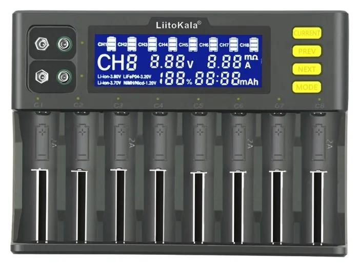 Універсальний зарядний пристрій LiitoKala Lii-S8 EU на 8 каналів