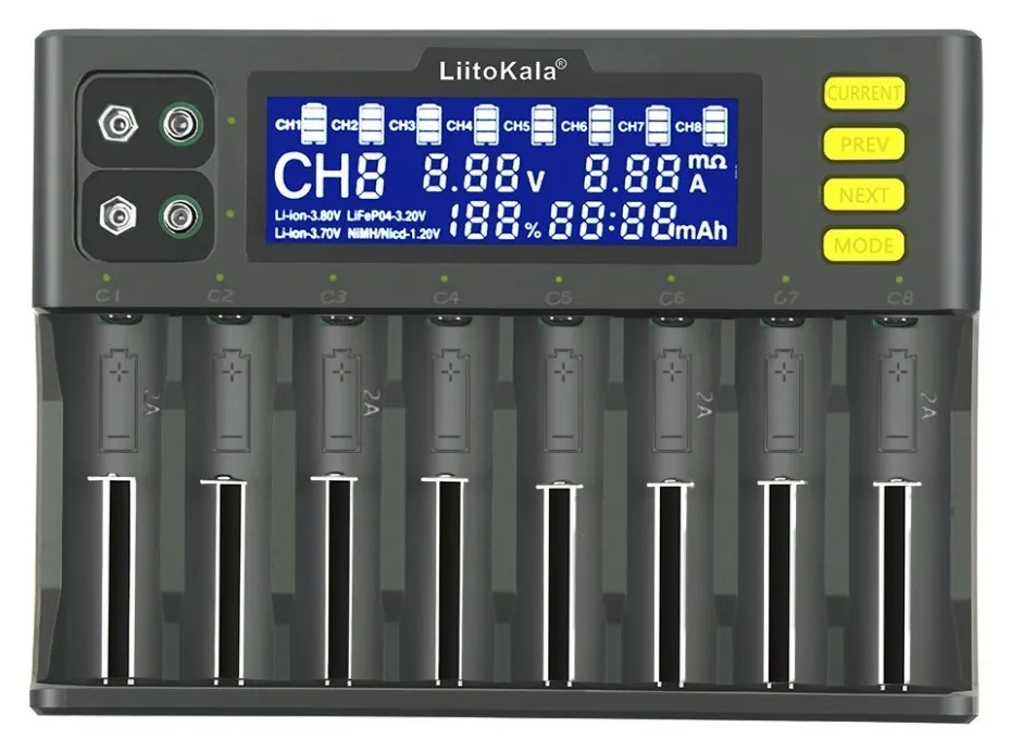 Універсальний зарядний пристрій LiitoKala Lii-S8 EU на 8 каналів (FNR_Lii-S8)