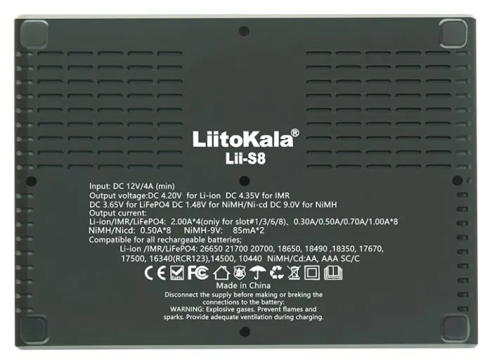 Універсальний зарядний пристрій LiitoKala Lii-S8 EU на 8 каналів
