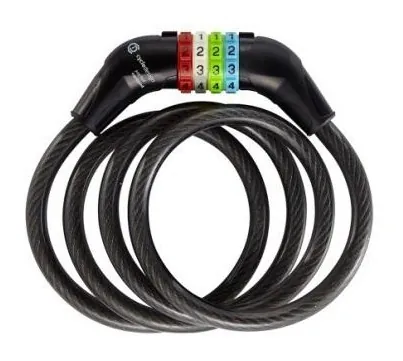 Замок для велосипеда тросовий Cycledesign ROLLER Multi (LK0025) (Різнокольоровий, Чорний)