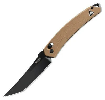 Нож складной туристический SRM 9211B-GW (9.2 см) 8Cr13MoV/G10 коричневый
